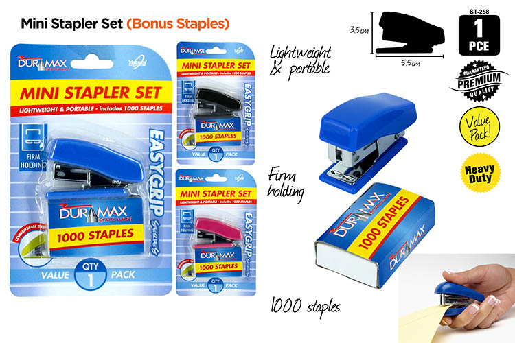 Stapler Duramax Mini 26/6 with 1000 Staples